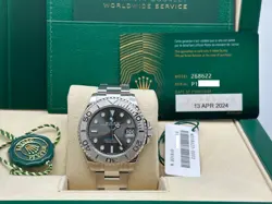 Rolex Yacht Master 268622 Rhodium Dial 37mm Platinum Stainless Steel Box Paper