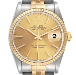 ROLEX DATEJUST 36 STEEL YELLOW GOLD MENS WATCH 16233 BOX PAPERS