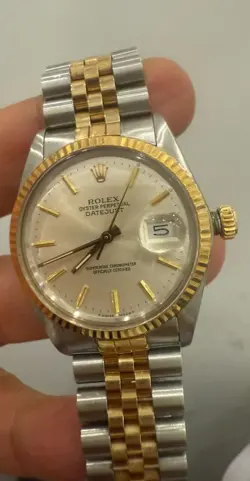 ROLEX DATEJUST 36 WATCH 16013 AUTOMATIC STEEL GOLD