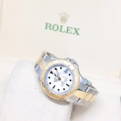 ROLEX 29MM 18K HALF YELLOW GOLD WHITE DIAL LADY YACHTMASTER REF: 169623 (M)