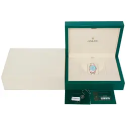ROLEX PRESIDENT DAY-DATE 128345RBR TURQUOISE DIAL 18K ROSE GOLD WATCH BOX & CARD
