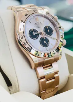 ROLEX DAYTONA 126505 CHRONOGRAPH 18K ROSE GOLD SUNDUST DIAL BOX AND PAPERS WATCH
