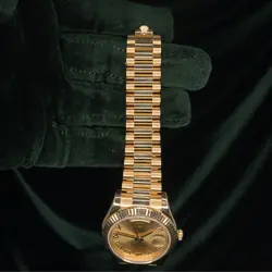 Rolex Day-Date Champagne Roman Fluted Bezel Yellow Gold MINT FULL SET 218238