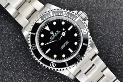 2000 ROLEX SUBMARINER NO DATE 40MM STAINLESS STEEL BLACK DIA 14060 WATCH