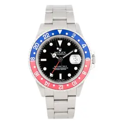 ROLEX GMT-MASTER II PEPSI STAINLESS STEEL BLACK DIAL 40MM 16710 FULL SET