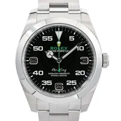 ROLEX AIR-KING MEN'S WATCH 116900 BLACK NUMBER STAINLESS STEEL