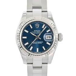 ROLEX DATEJUST WATCH 179174 RANDOM SERIAL BLUE LADIES