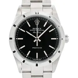 ROLEX AIR-KING WATCH 14010M P SERIES BLACK MEN'S STAINLESS STEEL
