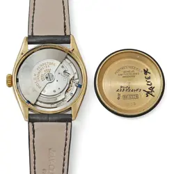 1952 Rolex Semi Bubble Back Ref.6084 K9 Yellow Gold Ivory Antique Wristwatch