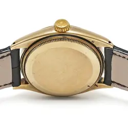 1952 Rolex Semi Bubble Back Ref.6084 K9 Yellow Gold Ivory Antique Wristwatch