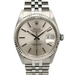 ROLEX DATEJUST 16014 SILVER DIAL STAINLESS STEEL WHITE GOLD AUTOMATIC 36MM MEN'S