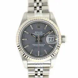 ROLEX DATEJUST 69174 GREY LADIES WATCH SS WG AUTOMATIC