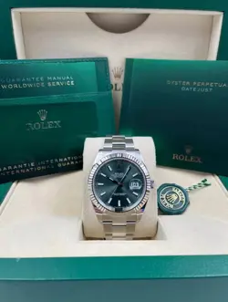 2023  ROLEX DATEJUST 126334 FULL SET - MINT GREEN DIAL, FLUTED, OYSTER BRACELET