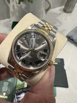 ROLEX DATEJUST 16233 2TONEJUBILEE BRACELET WITH AFTERMARKET WIMBLEDON DIAL,