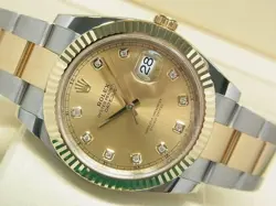 ROLEX DATEJUST 41 SS X 18KYG COMBINATION CHAMPAGNE 10P DIAMOND 126333G TO208139