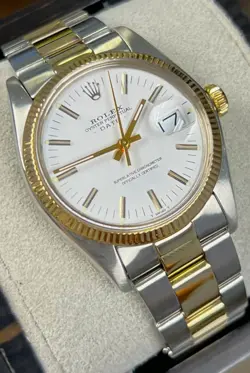 ROLEX OYSTER PERPETUAL DATE 1500 WHITE DIAL TWO TONE 34MM!