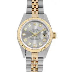 ROLEX DATEJUST 10P DIAMOND 79173G GRAY P NUMBER SECOND HAND WOMEN