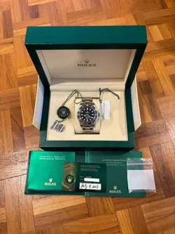 ROLEX SUBMARINER 124060 SILVER OYSTER BRACELET WITH BLACK BEZEL PREOWNED