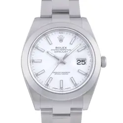 ROLEX DATEJUST  126300 WHITE/BAR DIAL WATCH