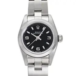 ROLEX OYSTER PERPETUAL 24 76080 BLACK/ARABIC DIAL WATCH