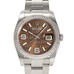 ROLEX DATEJUST 36 116234 BROWN DIAL WATCH
