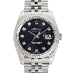ROLEX DATEJUST 36 116234G BLACK DIAL WATCH