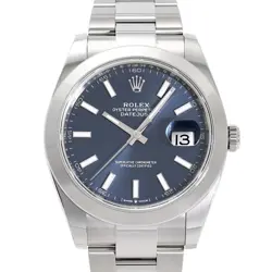 ROLEX DATEJUST 41 126300 BRIGHT BLUE/BAR DIAL WATCH