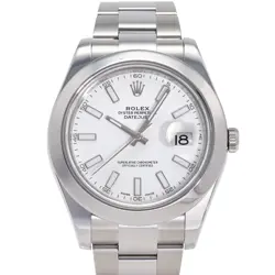 ROLEX DATEJUST 41 116300 WHITE/BAR DIAL WATCH