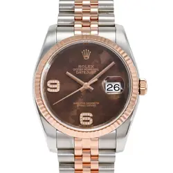 ROLEX DATEJUST 36 116231 BROWN FLOWER (6.9 DIAMOND) DIAL WATCH