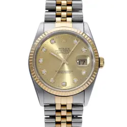 ROLEX DATEJUST 16233G CHAMPAGNE/DIAMOND WATCH 674122
