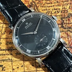 ROLEX MARCONI HAND WINDING BLACK DIAL ANTIQUE 33MM ANALOG MEN'S WRISTWATCH USED