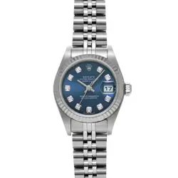 ROLEX DATEJUST 79174G BLUE/DIAMOND WATCH 672444