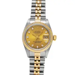 ROLEX DATEJUST 69173G CHAMPAGNE/DIAMOND WATCH 671325
