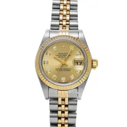 ROLEX DATEJUST 69173G CHAMPAGNE/DIAMOND WATCH 671405