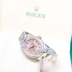 ROLEX 26MM 18K HALF ROSE GOLD PINK DIAMONDS DIAL DATEJUST REF: 179161 (2012)