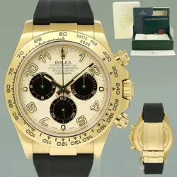 2007 MINT ROLEX DAYTONA COSMOGRAPH WHITE PANDA 116518 YELLOW GOLD WATCH BOX