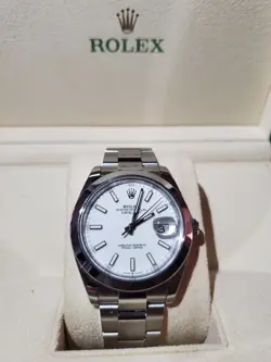 ROLEX DATEJUST 41MM 126300 WHITE OYSTER BRACELET