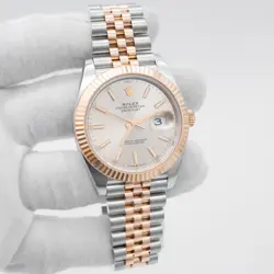 ROLEX DATEJUST 41MM 126331 JUBILEE TWO TONE ROSE SUNDUST INDEX DIAL 2023 B&P