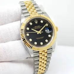 ROLEX 126333 DATEJUST 41 18K/SS WITH BLACK DIAMOND DIAL ON JUBILEE
