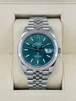 NEW 2025 ROLEX DATEJUST 41MM 126300 STAINLESS STEEL JUBILEE GREEN DIAL