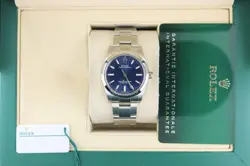 2022 ROLEX OYSTER PERPETUAL 124200 BLUE DIAL SS OYSTER WITH PAPERS 34MM