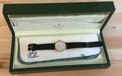 ROLEX 18K CELLINI CLASSIC YELLOW GOLD SILVER DIAL MENS WATCH 5115