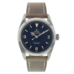 ROLEX EXPLORER STAINLESS STEEL BLACK GILT DIAL 36MM AUTOMATIC MENS WATCH 6610