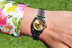 1990 Ladies Rolex Datejust 26mm 18K Two Tone Factory Diamond Dial 69173 Watch