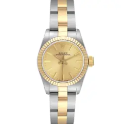 ROLEX OYSTER PERPETUAL STEEL YELLOW GOLD CHAMPAGNE DIAL LADIES WATCH 67193