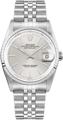 ROLEX DATEJUST 36MM 16030 STAINLESS STEEL SILVER DIAL SOLID TONE AUTOMATIC WATCH