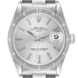 ROLEX DATE ENGINE TURNED BEZEL VINTAGE AUTOMATIC STEEL MENS WATCH 1501
