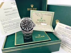 VINTAGE ROLEX RED SUBMARINER 1680 MATTE DIAL STAINLESS STEEL BOX SERVICE PAPER