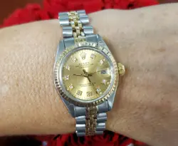 1978 LADIES 26MM ROLEX DATEJUST TWO TONE GOLD & STEEL JUBILEE DIAMOND 6917