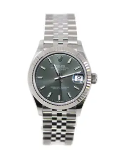 ROLEX DATEJUST 31 GREEN STAINLESS STEEL WATCH 278274